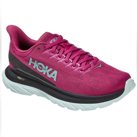 Hoka one one Mach 4 festival fuchsia & black running sneaker Size 8.5B - Picture 1 of 17